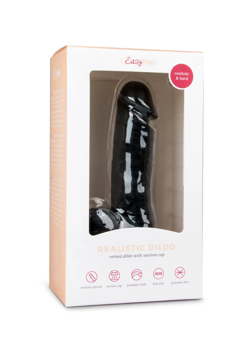 Realistic 17.5 cm Dildo – Black