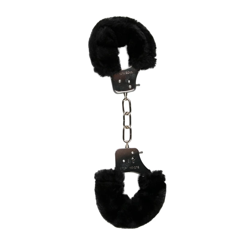 1625142988.ET258BLK Fur-Lined Handcuffs – Black