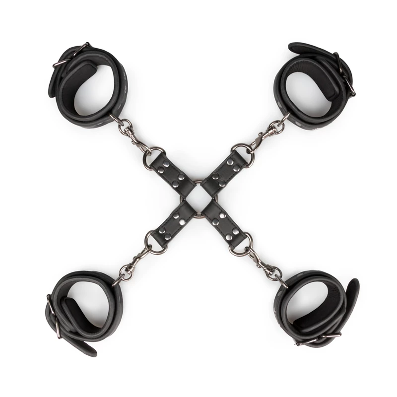 Hogtie Set with Hand and Ankle Cuffs – Black