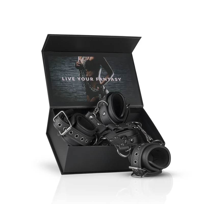 Hogtie Set with Hand and Ankle Cuffs – Black