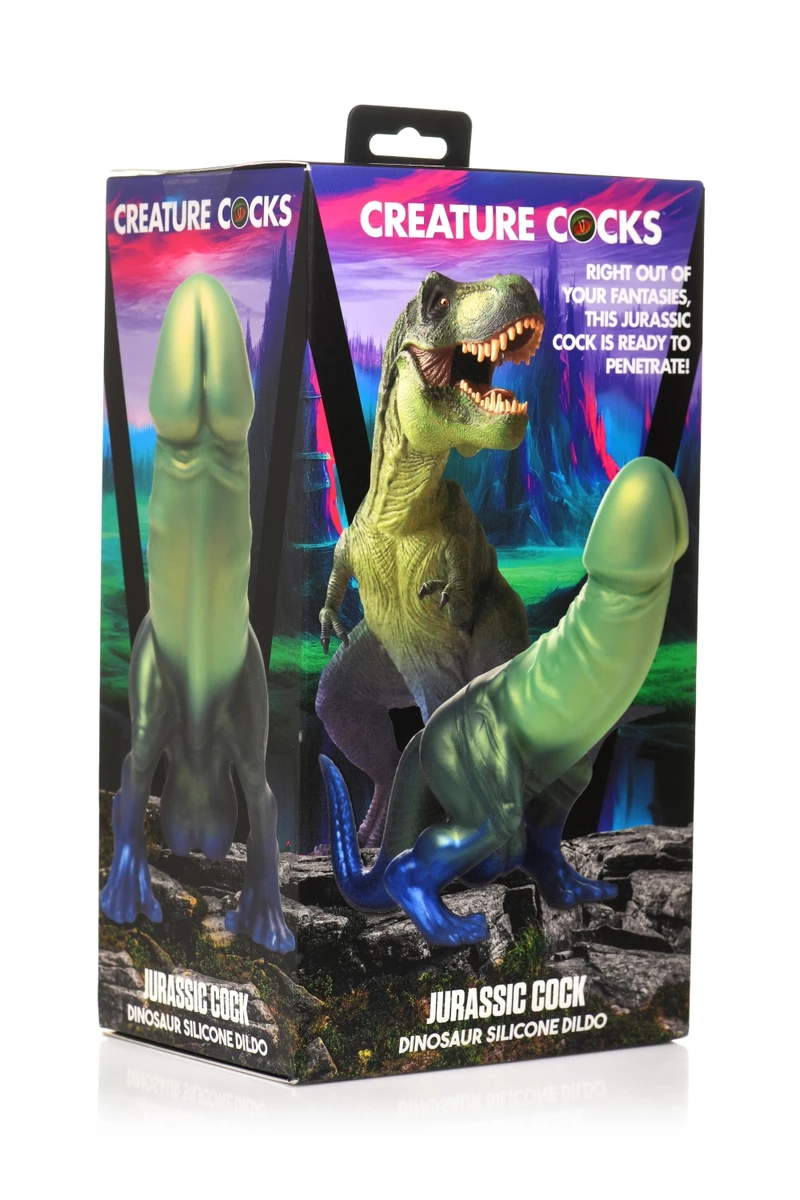 1714037110.ah392_2 XR Brands – Jurassic Dinosaur Cock Dildo – Green & Blue